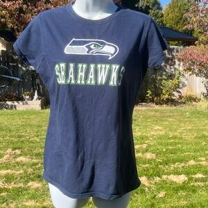 Seattle Seahawks NFL Sparkly Logo Top  Sz S/M